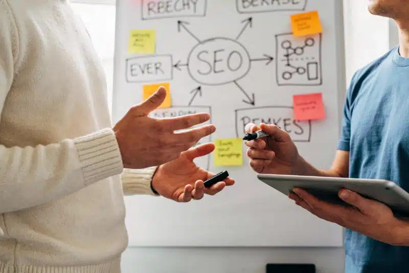 Team working on local SEO strategies for business growth.